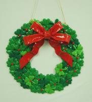 SHAMROCK WREATH WITH BOW